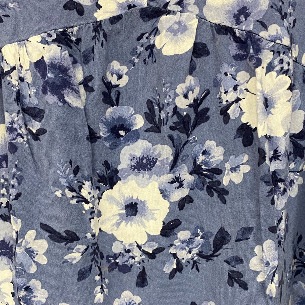 Cato Blue Floral Print Boho Top XL - Picture 6 of 6